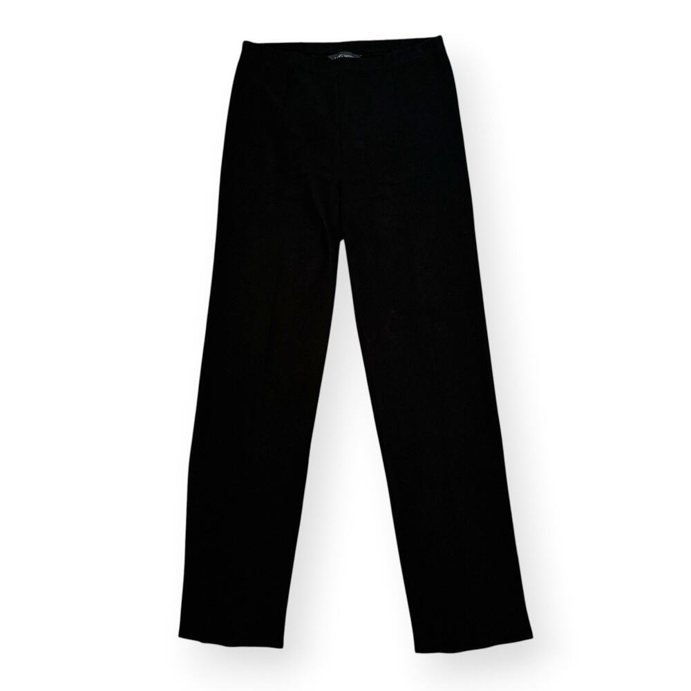 Ming Wang Black Straight Leg Knit Pants M Pull On High Rise Stretch Minimalist